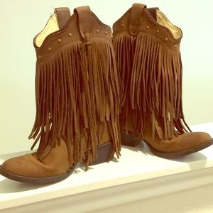 Girls fringe cowboy boots